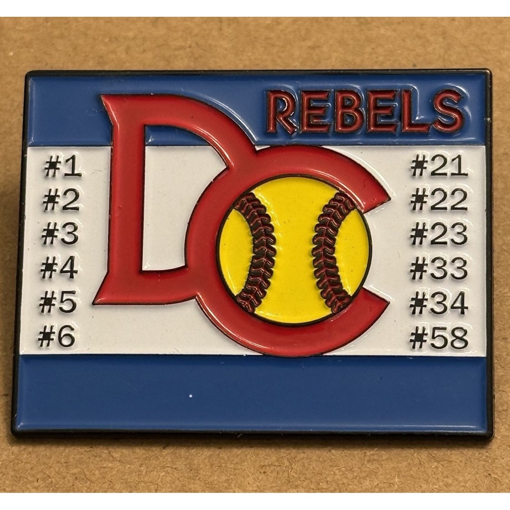 DC Rebels Softball Memorabilia Girl Women Lapel Trading Pin